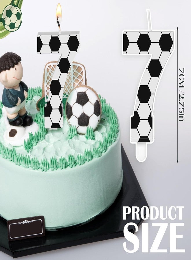 Conelist Soccer Number 7 Candles Soccer Ball Birthday Candles Cake Topper Decorations for Kids Adults Numeral Anniversary Celebrations Supplies - Image 3